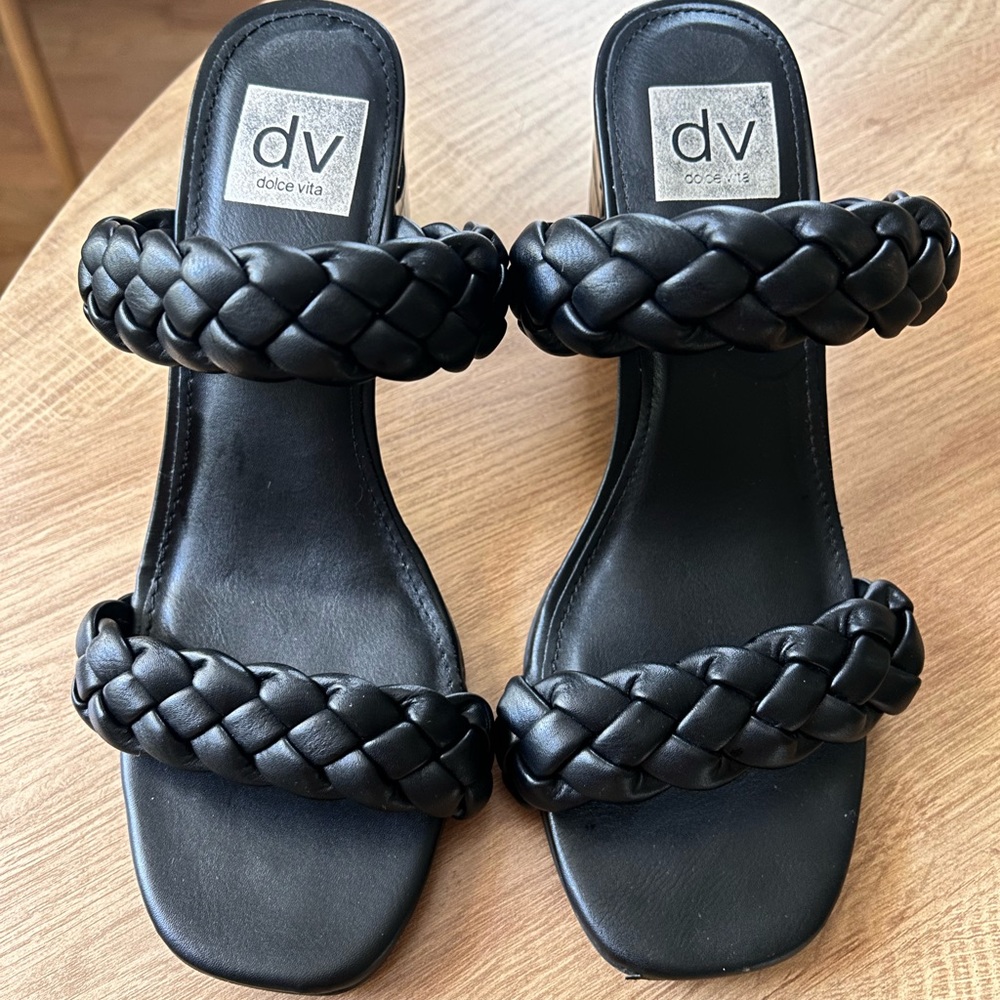 Dolce Vita Black Braided Sandals